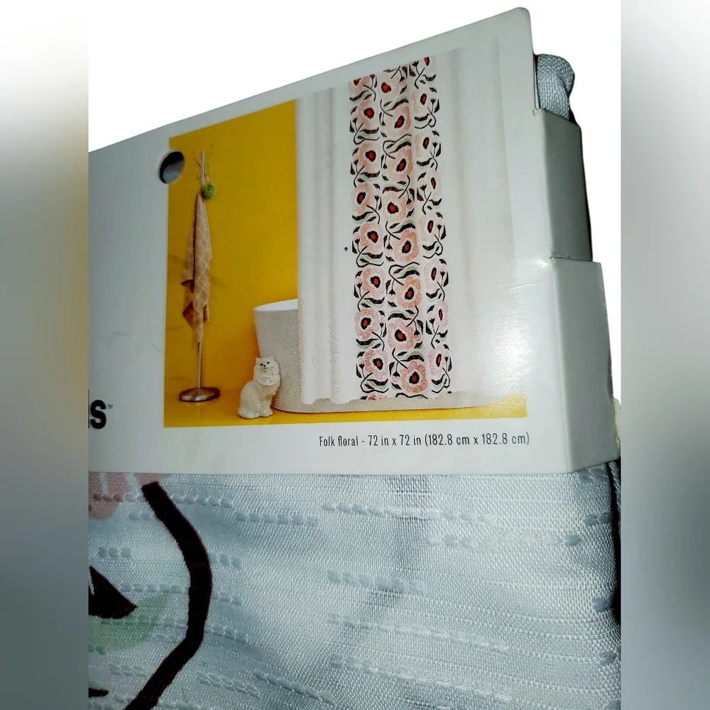Room Essentials Folk Floral Shower Curtain New